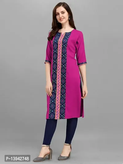 Radhe Fashion Women's Cotton Blend Printed Straight Kurti-thumb4