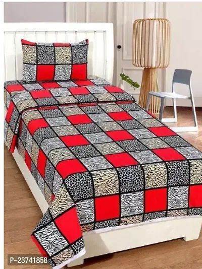 Comfortable Cotton Single Bedsheet With One Pillow Cover-thumb0