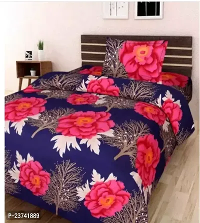 Comfortable Cotton Single Bedsheet With One Pillow Cover-thumb0
