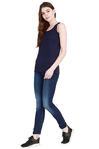 Women's Cotton Plain Sleeveless T-Shirt-thumb4