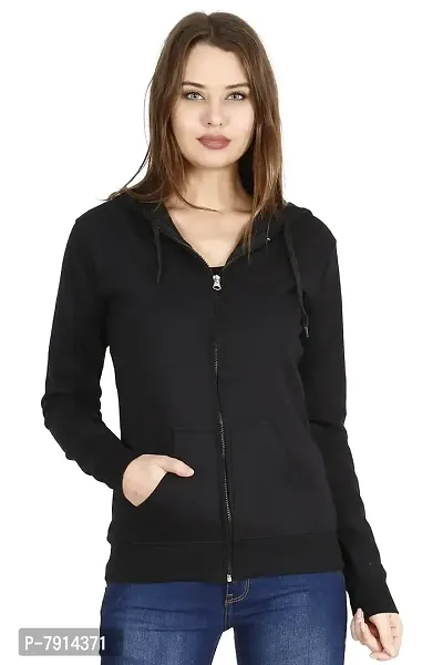 Ideation Women's Cotton Hooded Neck, Zipper and Round Neck Hoodie