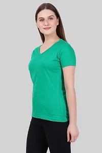 Ideation Women's Cotton V Neck Half Sleeve T-Shirt-thumb4