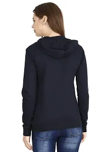 Ideation Women's Cotton Hooded Neck, Zipper and Round Neck Hoodie-thumb1