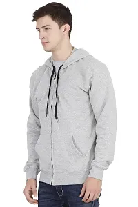 Ideation Men's Cotton Hooded Neck, Zipper and Round Neck Hoodie-thumb2