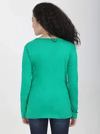 Ideation Women's Full Sleeve V Neck Plain T-Shirt-thumb1