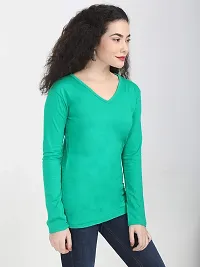 Ideation Women's Full Sleeve V Neck Plain T-Shirt-thumb4