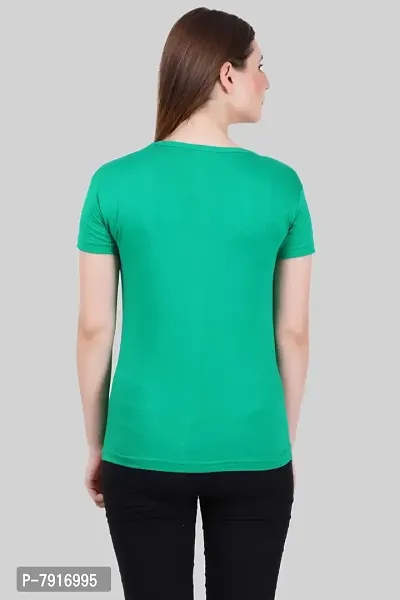 Ideation Women's Cotton V Neck Half Sleeve T-Shirt-thumb2