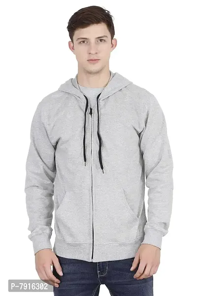 Ideation Men's Cotton Hooded Neck, Zipper and Round Neck Hoodie-thumb0
