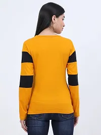 FLEXIMAA Casual Full Sleeve Solid Women's Patch Work T-Shirt-thumb1
