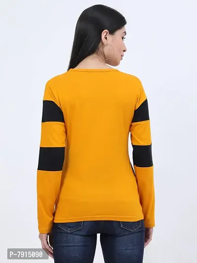 FLEXIMAA Casual Full Sleeve Solid Women's Patch Work T-Shirt-thumb2