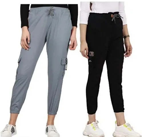 Trendy Joggers Pants and Toko Stretchable Cargo Pants for Girls and womens (Combo Of 2)