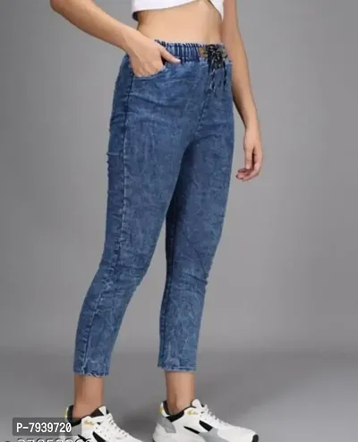 Stylish Latest Joggers Fit Women Stylish Denim Blue Jeans For Girls  ladies