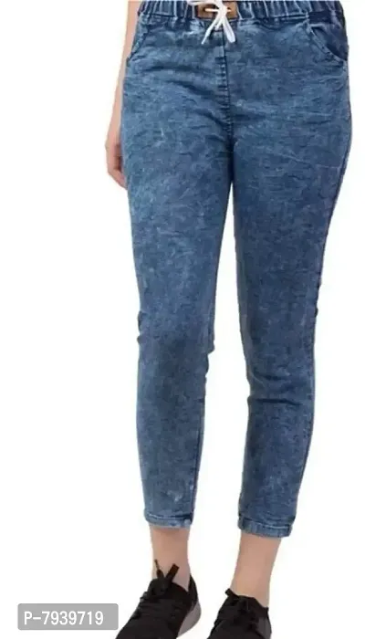 Stylish Latest Joggers Fit Women Stylish Denim Blue Jeans For Girls  ladies-thumb0