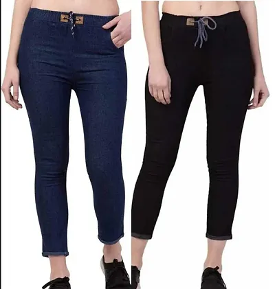 Solid Jeans Jeggings For Women