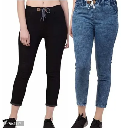Trendy Denim Solid Womens Jeans  Jeggings Combo-thumb0