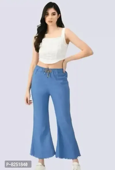 Classy Denim Solid Jeans for Women-thumb0