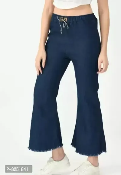 Blue Denim Solid Jeans   Jeggings For Women