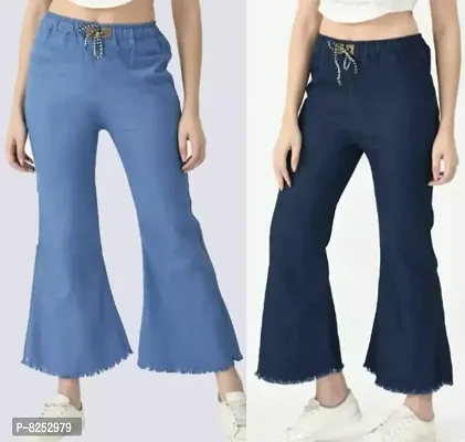 Classy Denim Solid Jeans for Women Combo of 2