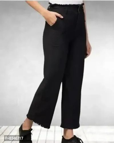 Black flocked denim wide-leg jeans | Marni