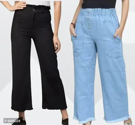 Classic Denim Solid Jeans for Women, Pack of 2-thumb0