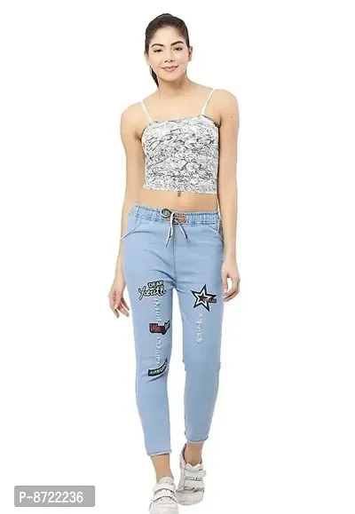 Classic Denim Patch Work Jeans for Women