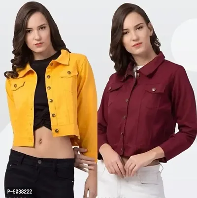 Classic Cotton Solid Jacket for Women, Pack of 2