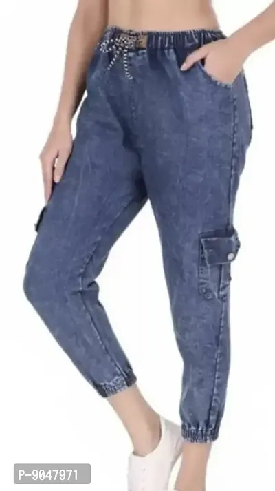 Women Denim Cargo/Jeans/Joggers For Girls-thumb0