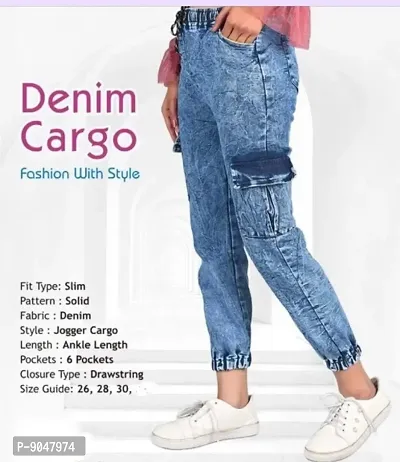 womens denim cargo/Jeans/Joggers for girls-thumb0