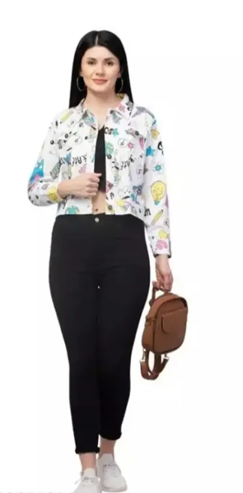 White Printed Jackets For Women
