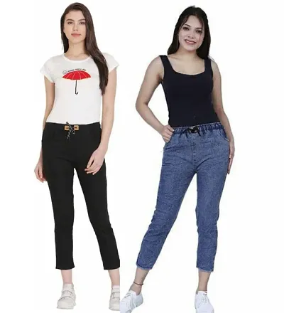 Women Jeans/Joggers/Pants/Trouser for Girls(Combo of 2)