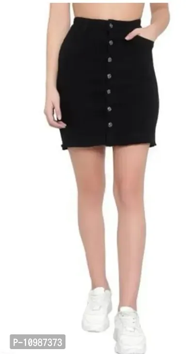 Classic Denim Solid Skirts for Women
