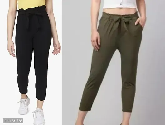 Trendy Joggers Pants and Toko Stretchable Cargo Pants/Trouser for Girls and womens - Combo Pack of 2 Trousers  Pants-thumb0