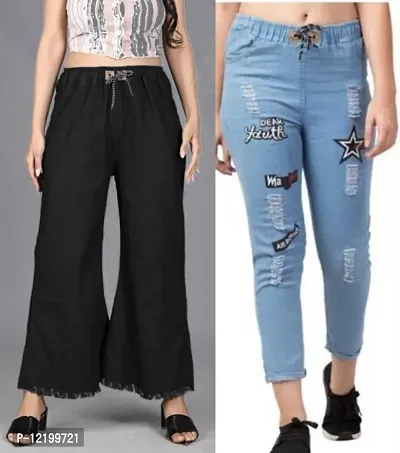 Mrat Full Length Pants Jeans Pants for Business Ladies Mid Waisted Skinny  Hole Denim Button Stretch Slim Pants Calf Length Jeans High Waisted Wide  Leg Pants For Female - Walmart.com