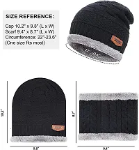 UPAREL Woolen Warm Winter Acrylic Wind Proof and Snow Proof Unisex Cap (Inside Fur) (Black)-thumb3