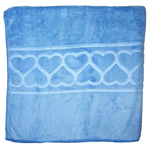 Unisex Microfibre Velvet Bath Towel, Super Absorbent  Soft, 600 GSM, 140 cm x 70 cm (Blue)