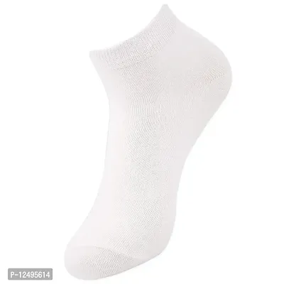 UPAREL Unisex Premium Cotton Ankle Length Socks for Men and Women - Free Size, Solid, Pack of 4. (White)-thumb2