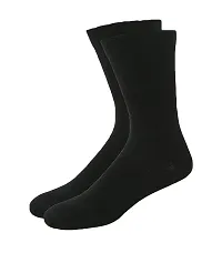 UPAREL Men's Calf Length Formal Plain Cotton Socks (Pack of 4 Pairs) (Black)-thumb1