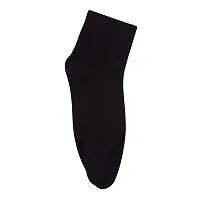 UPAREL Women's Solid Plain Cotton Ankle Thumb Socks - Pack of 6, Black Color-thumb1