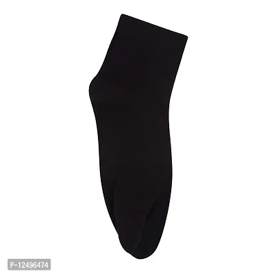 UPAREL Women's Solid Plain Cotton Ankle Thumb Socks - Pack of 5, Black Color-thumb2