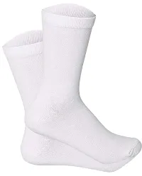 UPAREL Men's Calf Length Formal Plain Cotton Socks (Pack of 4 Pairs) (White)-thumb4