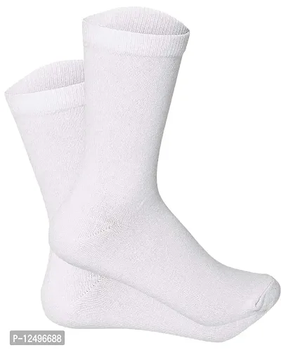 UPAREL Men's Calf Length Formal Plain Cotton Socks (Pack of 4 Pairs) (White)-thumb5