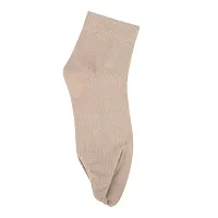 UPAREL Women's Solid Plain Cotton Ankle Thumb Socks - Pack of 2, Beige Color-thumb1