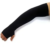 UPAREL Arm Sleeves, Men's and Women's Cotton  Spandex UV Sun Protection Cooling Arm Sleeves Men  Women (1 Pair) (Black)-thumb2