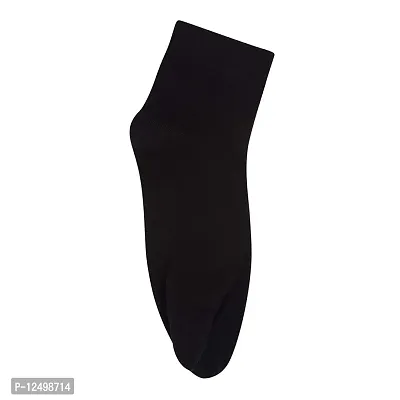 UPAREL Women's Solid Plain Cotton Ankle Thumb Socks - Pack of 4, Black Color-thumb2