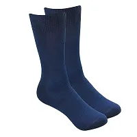 UPAREL Men's Calf Length Formal Plain Cotton Socks (Pack of 4 Pairs) (Navy)-thumb3