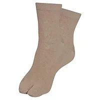 UPAREL Women's Solid Plain Cotton Ankle Thumb Socks - Pack of 3, Fawn Color-thumb1