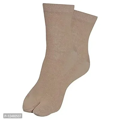 UPAREL Women's Solid Plain Cotton Ankle Thumb Socks - Pack of 3, Fawn Color-thumb2