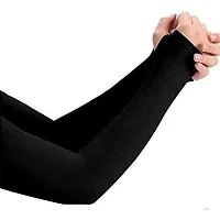 UPAREL Arm Sleeves, Men's and Women's Cotton  Spandex UV Sun Protection Cooling Arm Sleeves Men  Women (1 Pair) (Black)-thumb1