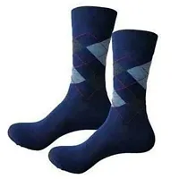 UPAREL Men's Argyle Diamond Cut Organic Cotton Socks (Grey and Black) - Pack of 2 Pairs-thumb4