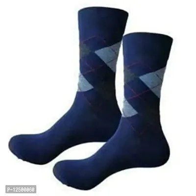 UPAREL Men's Argyle Diamond Cut Organic Cotton Socks (Grey and Black) - Pack of 2 Pairs-thumb5